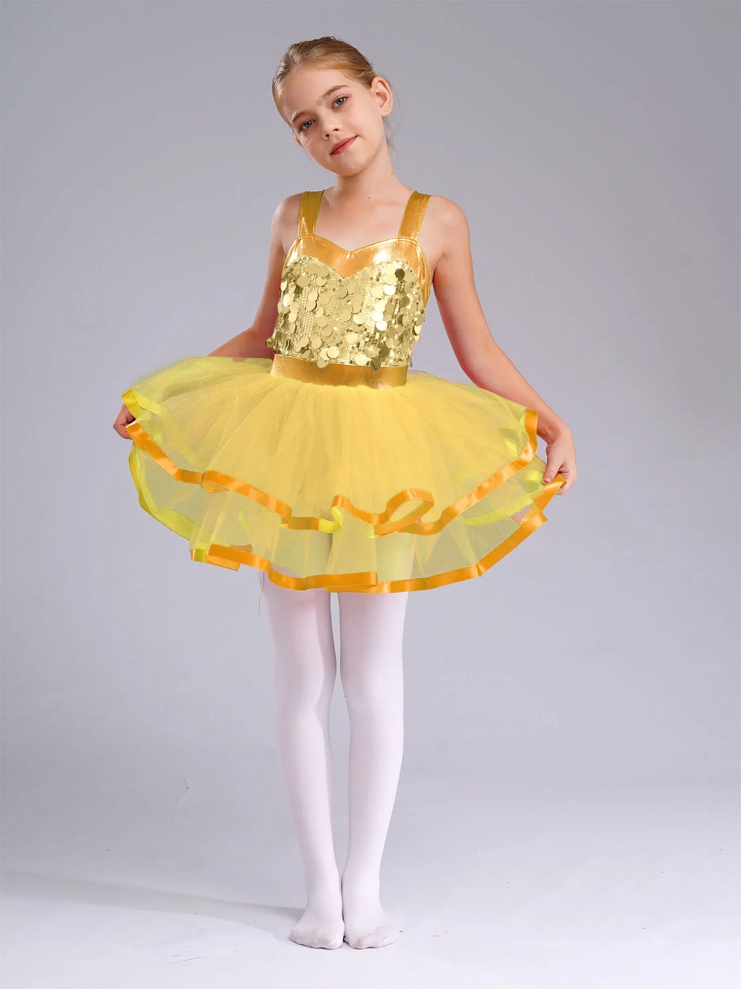 Summer Girls Clothes Sequins Tutu Dress for Dancing Birthday Party Ball Gown Festival Ballet Jazz Dance Costume Holiday Dresses
