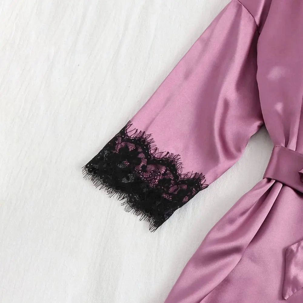 Women Homewear Elegant Satin Pajamas Outfit Bowknot V-Neck Shorts Camisole Nightdress Loose Panties Lace Sleepwear Sets Summer