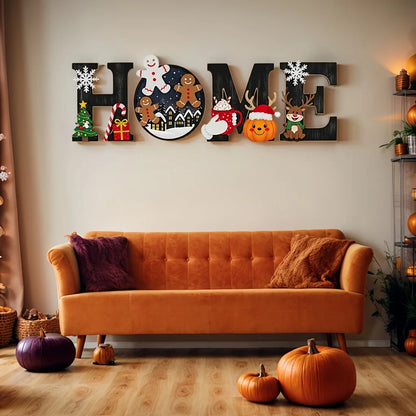 1set Christmas European and American Style Home Sign Set - Wooden Wall Decor with Festive Atmosphere - for Holiday Decoration