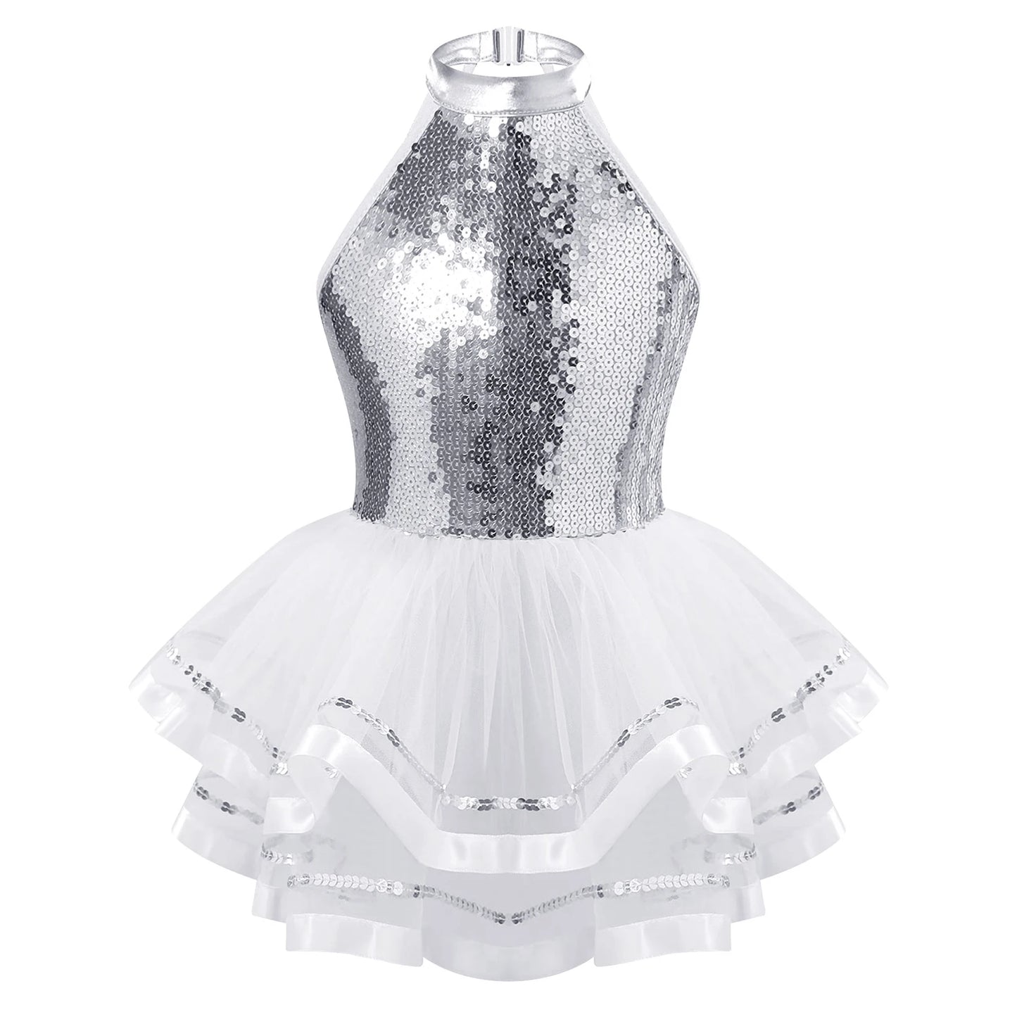 Summer Girls Clothes Sequins Tutu Dress for Dancing Birthday Party Ball Gown Festival Ballet Jazz Dance Costume Holiday Dresses
