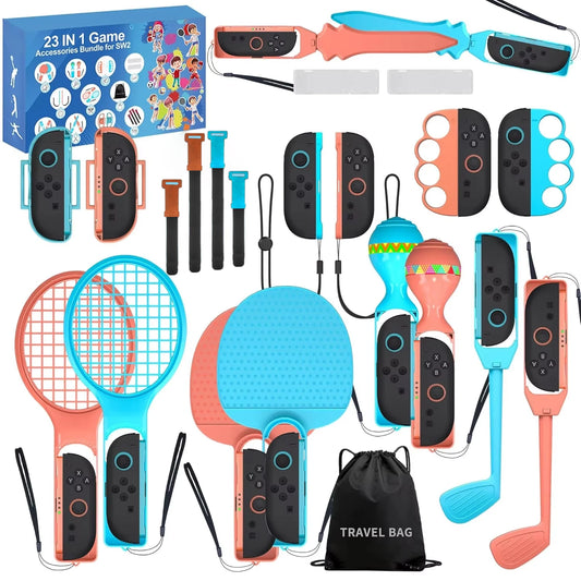 Sports Accessories Bundle for 2025 Switch 2,23 in 1 Family Accessories Kit S226 for Switch Sports Games