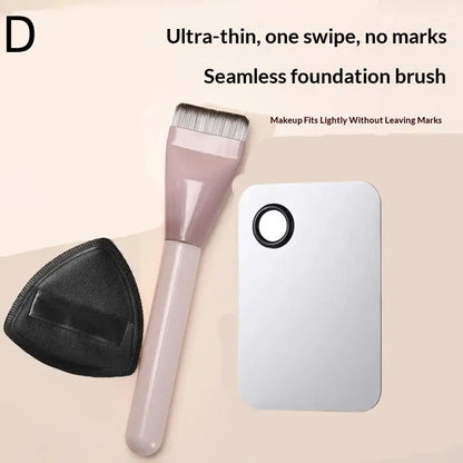Makeup Foundation Brush Cosmetic Makeup Tool Kits Foundation Brush +Makeup Palette + Black Powder Puff Set