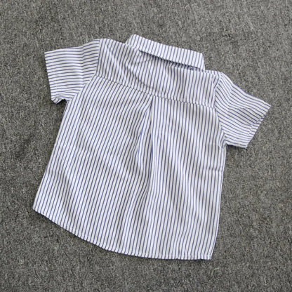 Summer Boys Clothing Set Cotton Striped Short Sleeve Lapel Shirt Pants 2Pcs Suit For 2-6 Years Kids Casual Outfits Elegant Suit