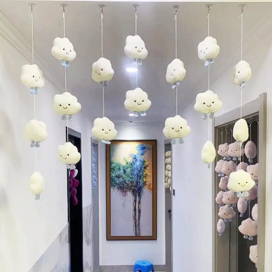 Home Cloud Door Curtain Dividers Cute Cream Style Hanging Ornaments Doorway Hanging Curtain Children Room Creative Decoration