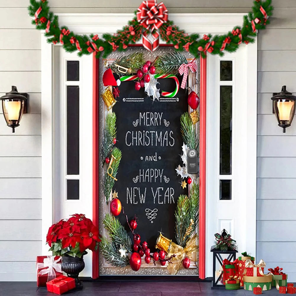 Home Decor Holiday Door Cover Eye-Catching Designs Door Decoration For Indoor Outside