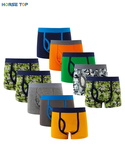 5 pieces/set of boys' cute boxer briefs cotton comfortable underwear
