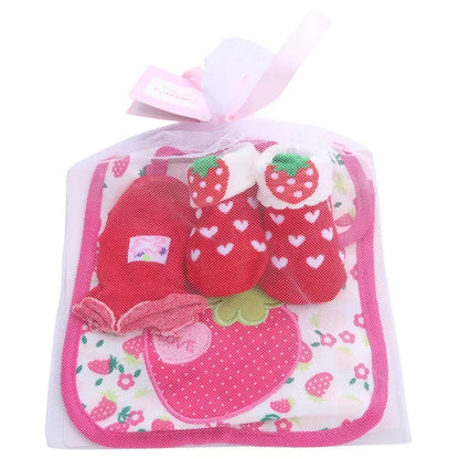 1 bag Baby Cotton Bibs Towel Socks Sets Newborn Kids Burp Cloths+Socks +Anti-scratch Gloves Boys Girls Christmas Birthday Gift