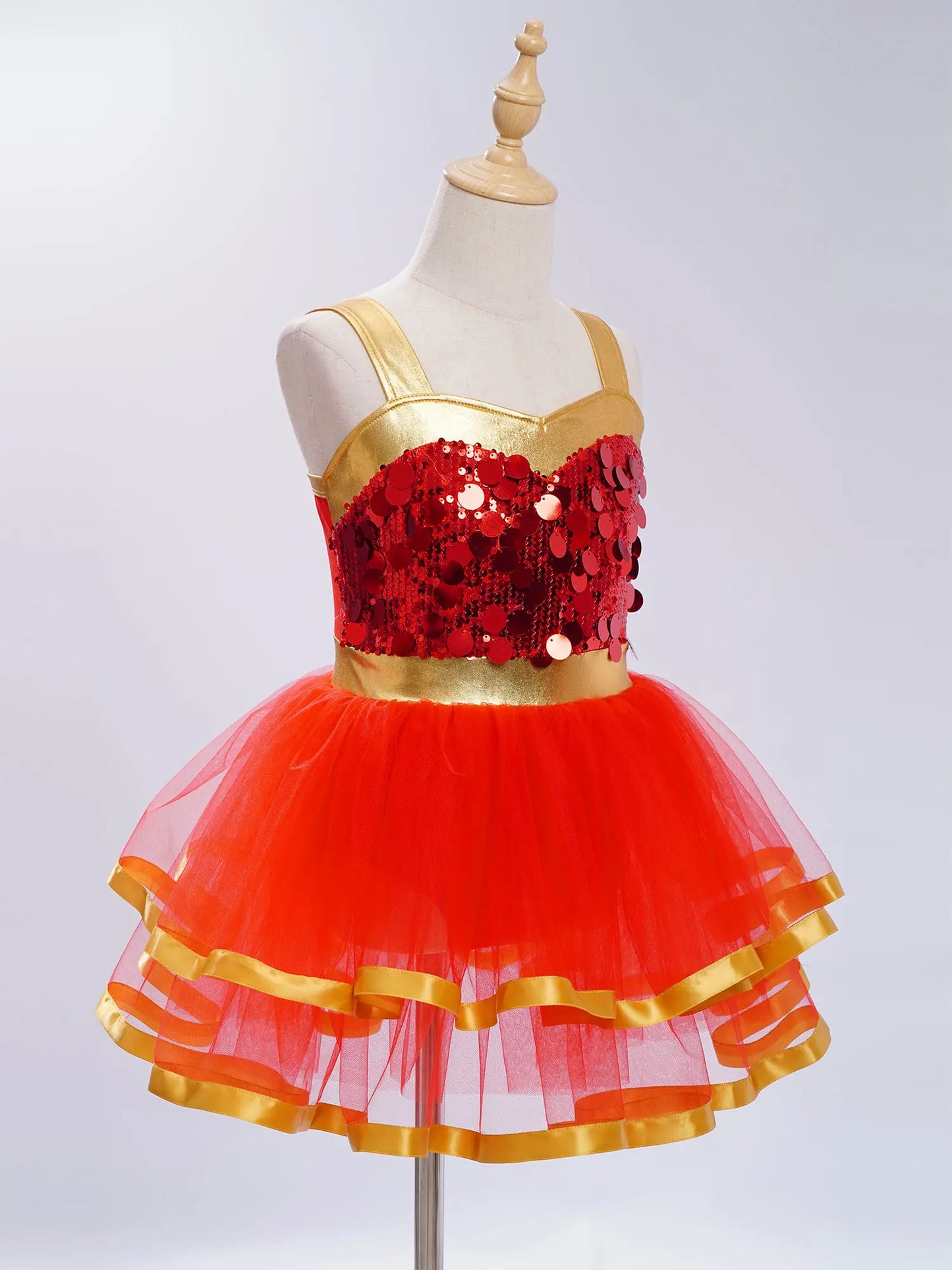 Summer Girls Clothes Sequins Tutu Dress for Dancing Birthday Party Ball Gown Festival Ballet Jazz Dance Costume Holiday Dresses
