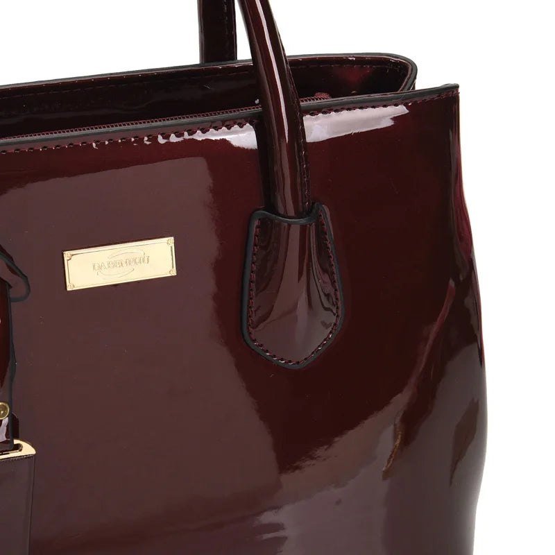 Women Handbags High Quality Patent Leather Women's Bag Fashion Shoulder bag Luxury Tote bag+card package Designer Messenger Bags