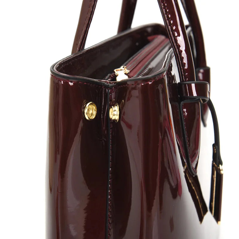 Women Handbags High Quality Patent Leather Women's Bag Fashion Shoulder bag Luxury Tote bag+card package Designer Messenger Bags