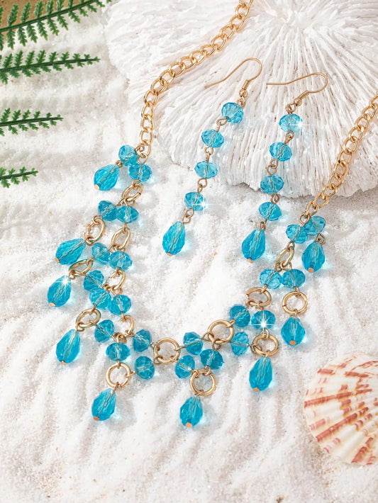 A Set of Light Luxury, Elegant, High-End, Stylish and Versatile Women's Earrings, Necklaces and Jewelry Sets