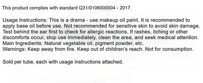 Marie's Opera Drama Oil Paint Facial Makeup Cosmetic Materials Waterproof Suitable for Dance Party Makeup Body Painting