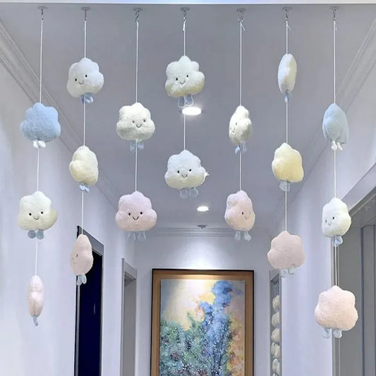 Home Cloud Door Curtain Dividers Cute Cream Style Hanging Ornaments Doorway Hanging Curtain Children Room Creative Decoration