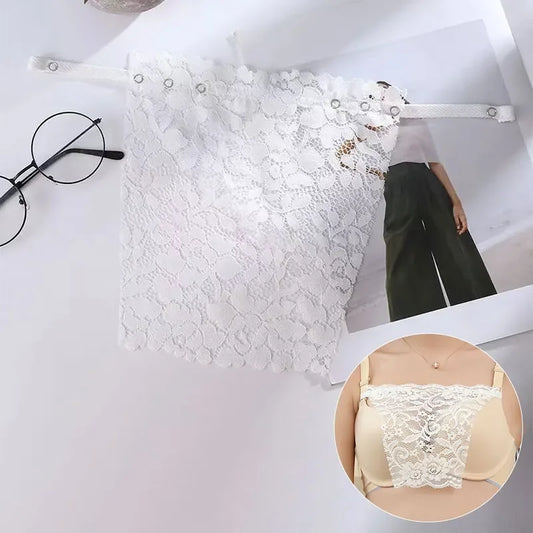 Women Lace Hide Underwear Lace Privacy Invisible Bra Anti Peep Invisible Bra Female Cleavage Cover Up Seamless Wrap Chest Cloth