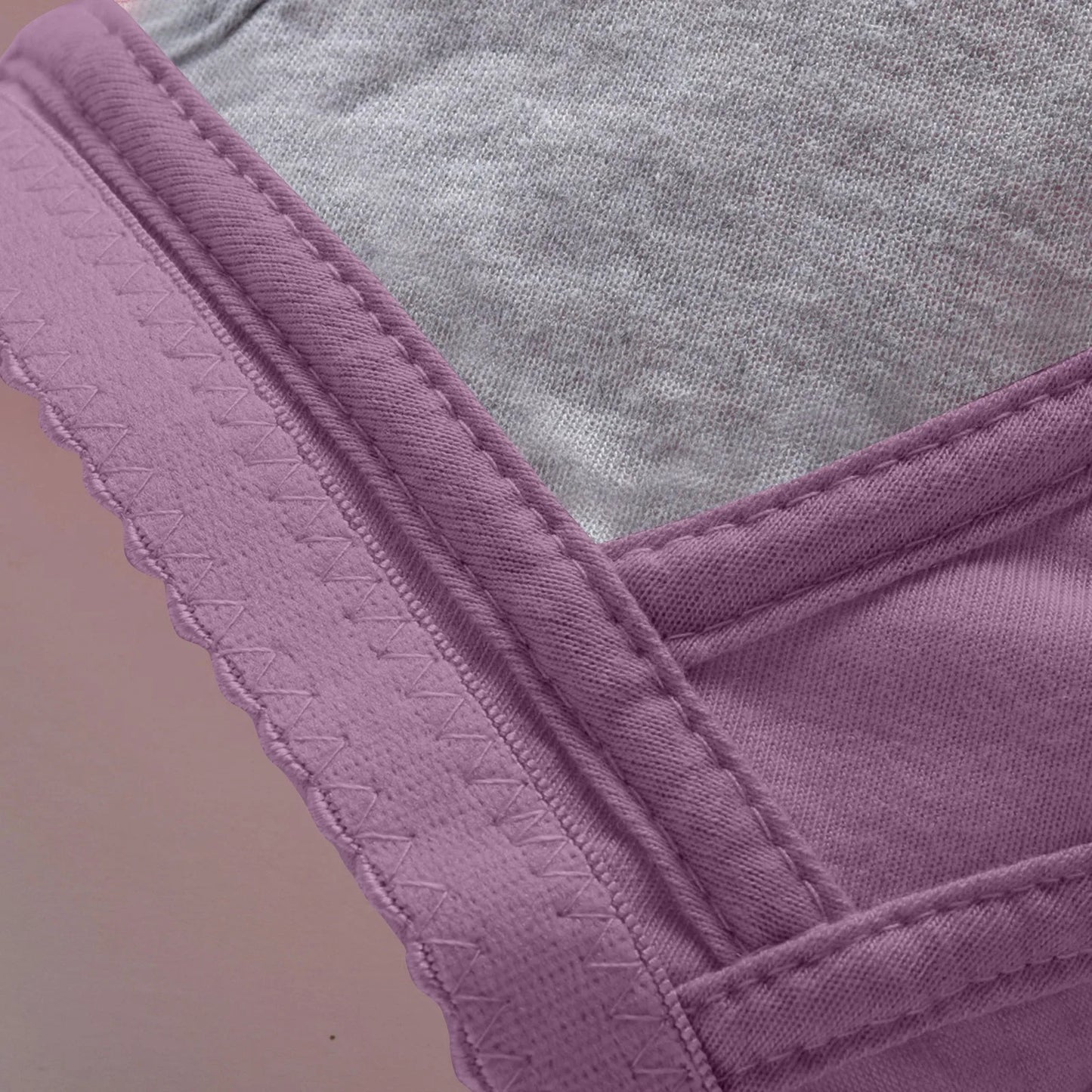 Women'S Underwear Without Steel Ring Bra Front Buckle Lace Border Printed Vest Bra Comfortable Soft Middle-Aged Elderly