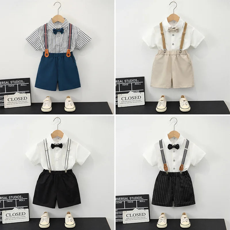 Boys Summer Suit Kids Graduation Performance Blazer Set Flower Boy Wedding Tuxedo Toddler Birthday Party Outfits 2 4 6 8 Years