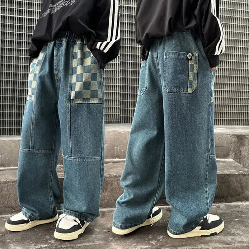 Boys Jeans For Children's Pants Kids New Clothing Trousers Loose Spring/Autumn Clothes Teenager Casual Jeans 4-14Y