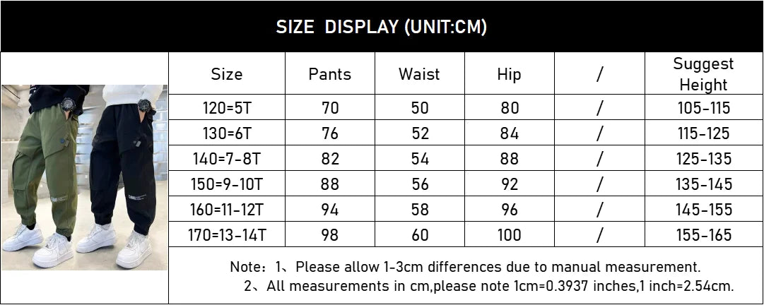 Boys Fashion Letter Print Cotton Cargo Pants 5-14 Years Spring Autumn Casual Sweatpants for Daily Outdoor Kids Clothes