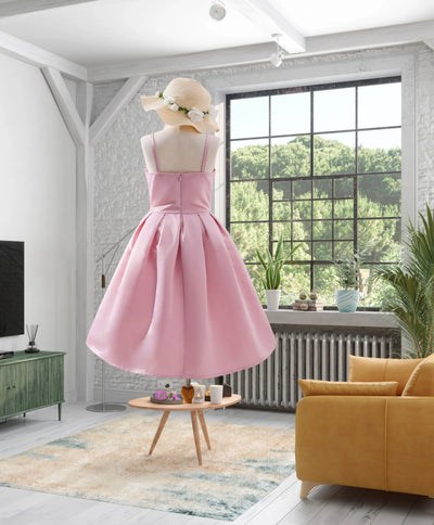 Girl's Pink Dress Summer Elegant and Sweet Sleeveless Birthday Party Dress