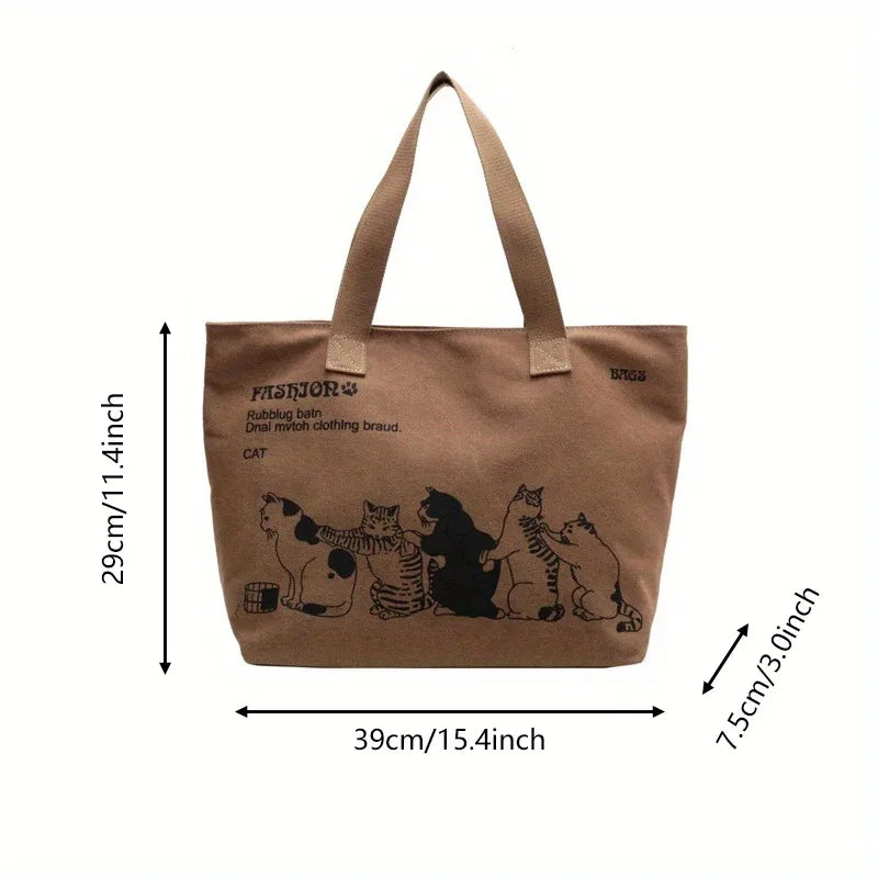 Women's Canvas Tote Bag Fashionable Spacious Durable Shoulder Bag with Zipper Closure and Classic Design Perfect for Work