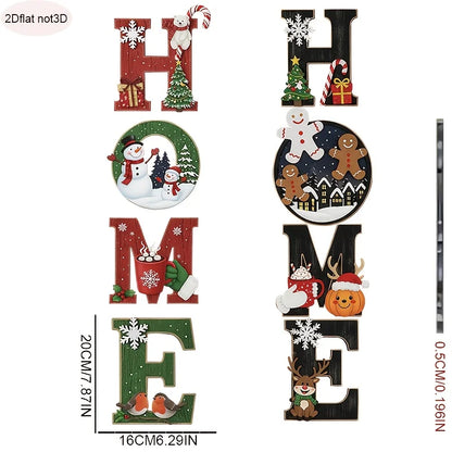 1set Christmas European and American Style Home Sign Set - Wooden Wall Decor with Festive Atmosphere - for Holiday Decoration