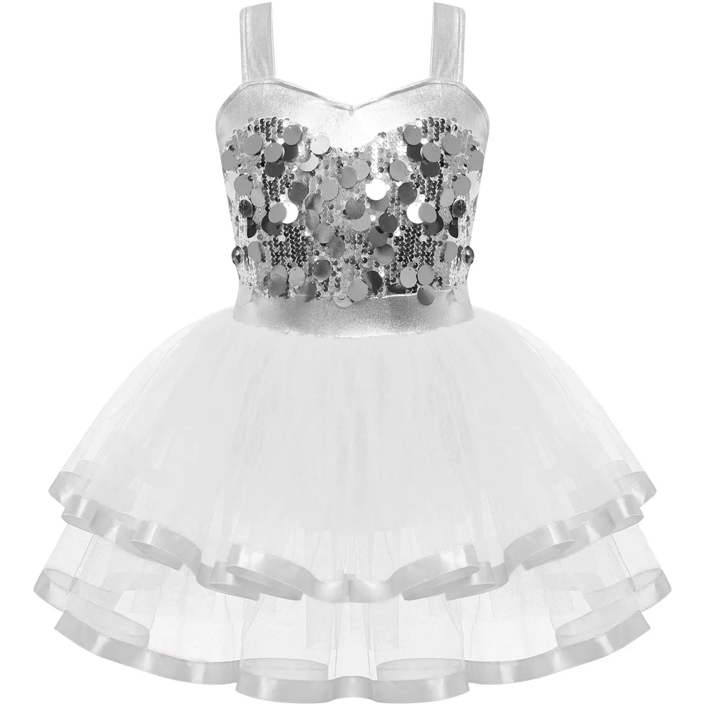 Summer Girls Clothes Sequins Tutu Dress for Dancing Birthday Party Ball Gown Festival Ballet Jazz Dance Costume Holiday Dresses