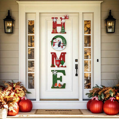 1set Christmas European and American Style Home Sign Set - Wooden Wall Decor with Festive Atmosphere - for Holiday Decoration