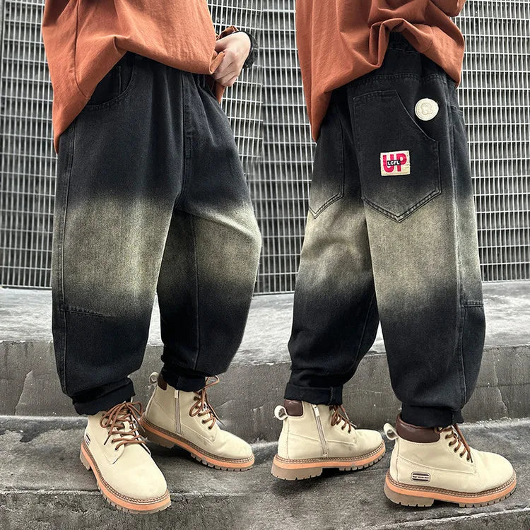 Boys Jeans For Children's Pants Kids New Clothing Trousers Loose Spring/Autumn Clothes Teenager Casual Jeans 4-14Y