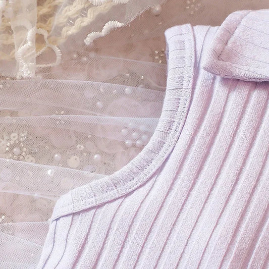 Summer High-end Feeling, Children's Personality, Fresh Solid Color, Simple and Cute Baby Girl Dress New Style for Girls' Dresses