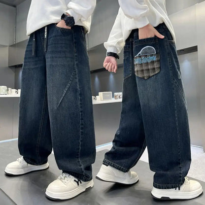 Boys Jeans For Children's Pants Kids New Clothing Trousers Loose Spring/Autumn Clothes Teenager Casual Jeans 4-14Y