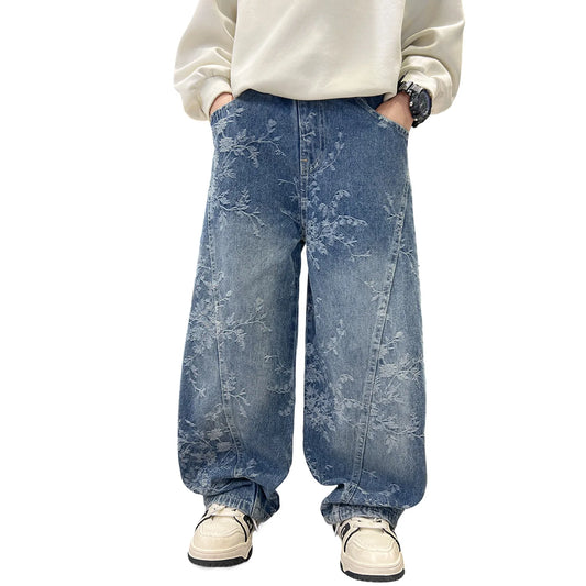 Boys Jeans For Children's Pants Kids New Clothing Trousers Loose Spring/Autumn Clothes Teenager Casual Jeans 4-14Y