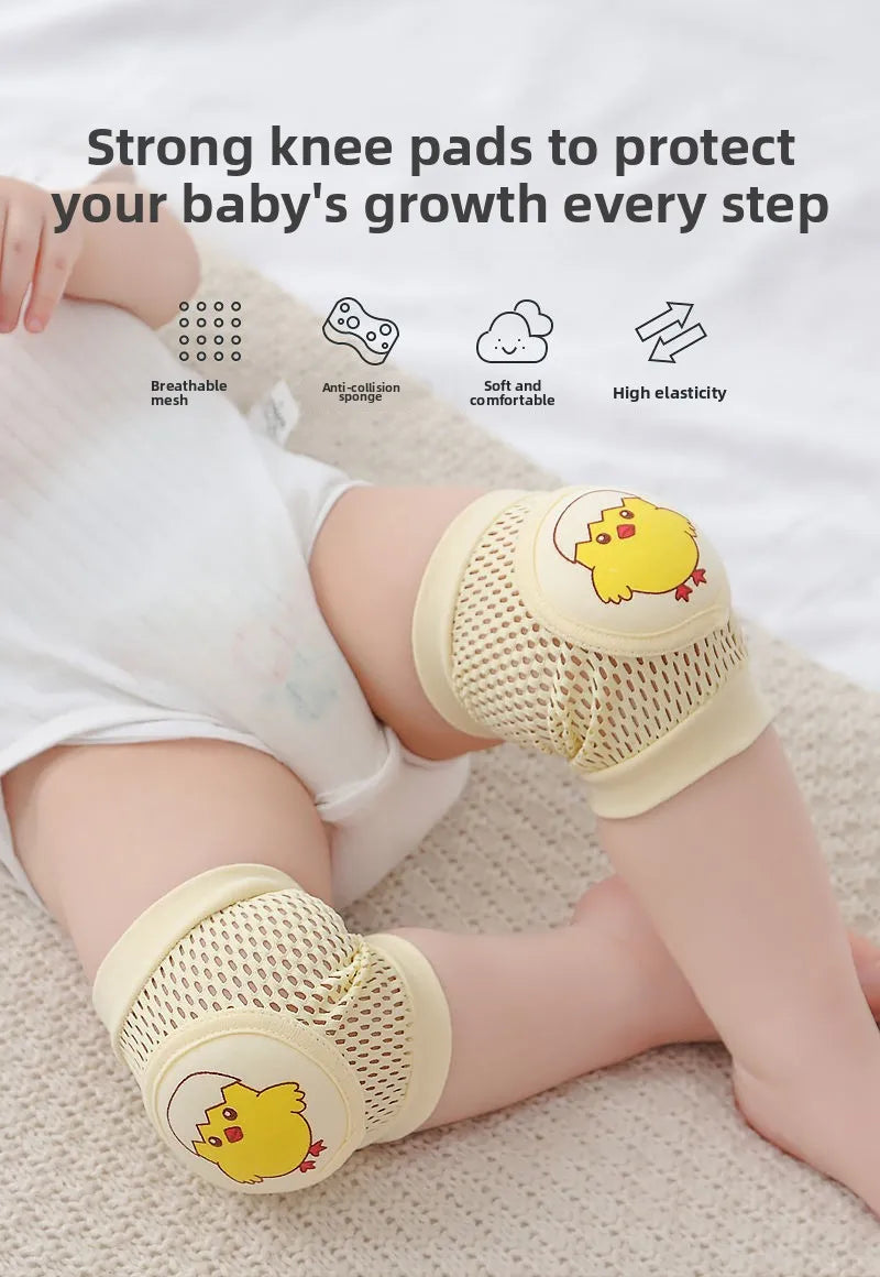 Baby Knee Pads 1 Pair - Thin Summer Crawling Protection, Anti-Fall Learning to Walk Gear for Infants & Toddlers
