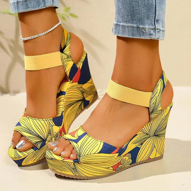 Shoes for Women 2025 New Women Wedge Sandals Retro Ethnic Printing Platform Sandals Ladies Casual Comfortable Outdoor Sandals