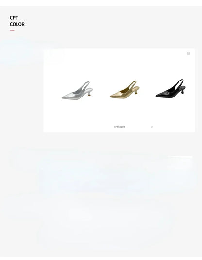 Fashion Female Shoes 2025 New Women's Pumps Solid Color Simple Mid Heel Shoes Sexy Pointed Toe Slingback Elegant Dress Shoes
