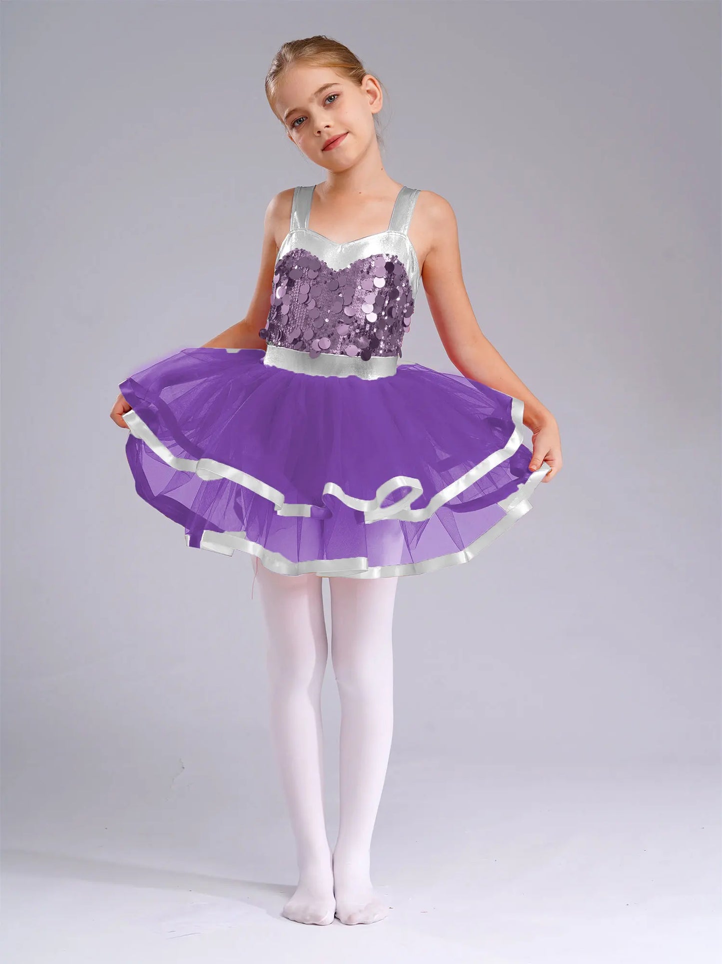 Summer Girls Clothes Sequins Tutu Dress for Dancing Birthday Party Ball Gown Festival Ballet Jazz Dance Costume Holiday Dresses