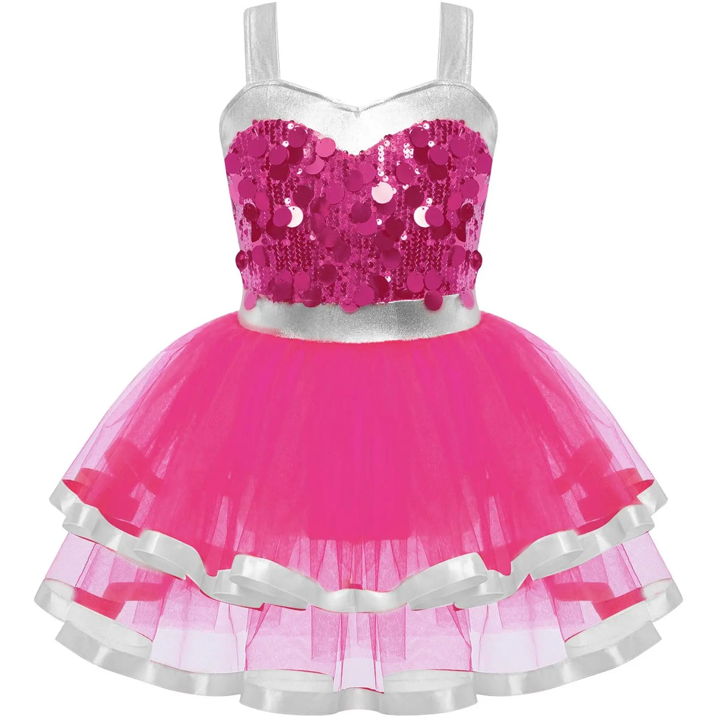 Summer Girls Clothes Sequins Tutu Dress for Dancing Birthday Party Ball Gown Festival Ballet Jazz Dance Costume Holiday Dresses