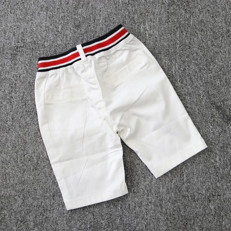 Summer Boys Clothing Set Cotton Striped Short Sleeve Lapel Shirt Pants 2Pcs Suit For 2-6 Years Kids Casual Outfits Elegant Suit