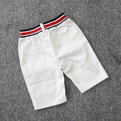 Summer Boys Clothing Set Cotton Striped Short Sleeve Lapel Shirt Pants 2Pcs Suit For 2-6 Years Kids Casual Outfits Elegant Suit