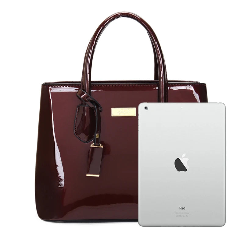 Women Handbags High Quality Patent Leather Women's Bag Fashion Shoulder bag Luxury Tote bag+card package Designer Messenger Bags