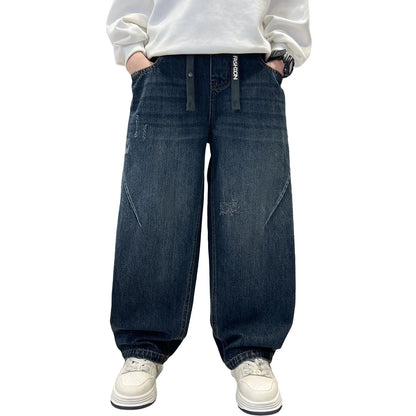 Boys Jeans For Children's Pants Kids New Clothing Trousers Loose Spring/Autumn Clothes Teenager Casual Jeans 4-14Y