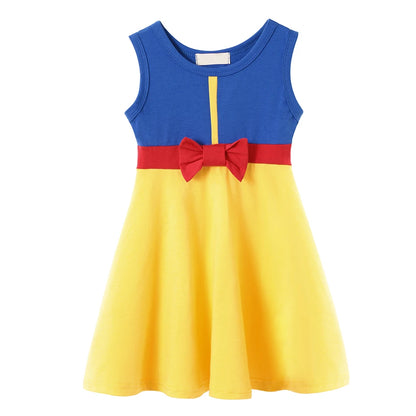 Summer Casual Dress for Girls Mermaid Dress One-Shoulder Sling Short Sleeve Cosplay Princess Costume Casual Vest 2-10 Years