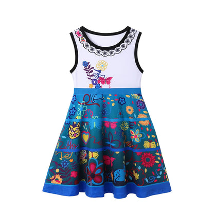 Summer Casual Dress for Girls Mermaid Dress One-Shoulder Sling Short Sleeve Cosplay Princess Costume Casual Vest 2-10 Years