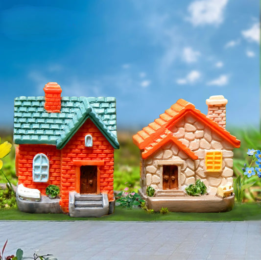 Decor Resin Ornament Miniature Fairy Garden House Villa Miniature Landscape Bonsai Decor Outdoor DIY Dolls House Decoration