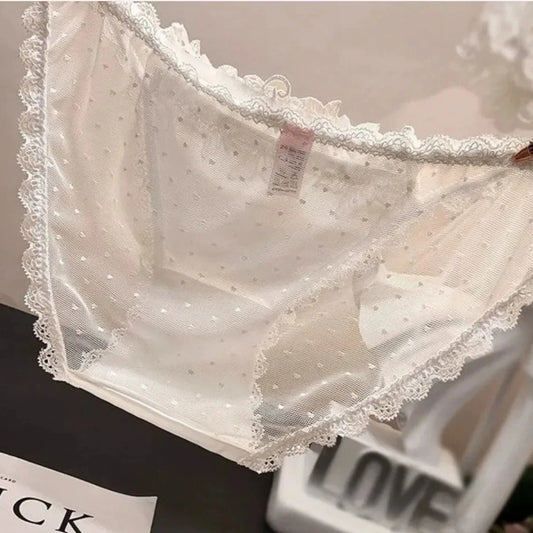 Women's Sexy Enticing Underwear Fashionable Satin Lace Embroidered Hollow Out Traceless Transparent Lingerie