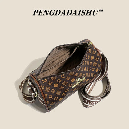 Women's Bag New Alphabet Print Shoulder Bag Fashion Retro Pillow Bag High-End Crossbody Bag Trendy