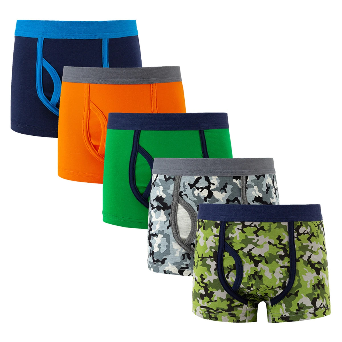 5 pieces/set of boys' cute boxer briefs cotton comfortable underwear