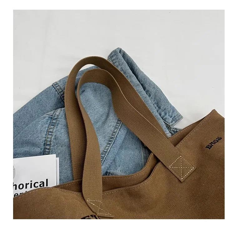 Women's Canvas Tote Bag Fashionable Spacious Durable Shoulder Bag with Zipper Closure and Classic Design Perfect for Work