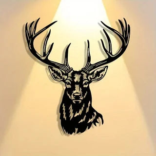 Elegant Deer Metal Wall Art- Halloween and Christmas Abstract Design, Suitable for Home, Office, Cafe, Bar Decoration| Ideal hou