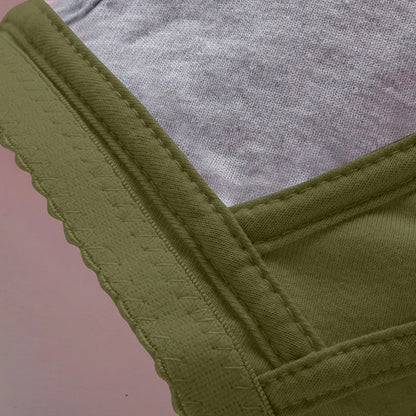 Women'S Underwear Without Steel Ring Bra Front Buckle Lace Border Printed Vest Bra Comfortable Soft Middle-Aged Elderly