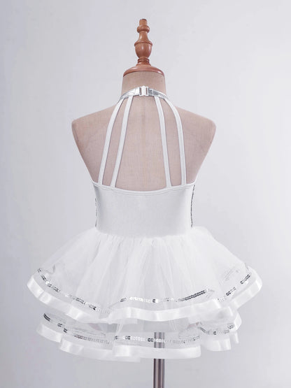 Summer Girls Clothes Sequins Tutu Dress for Dancing Birthday Party Ball Gown Festival Ballet Jazz Dance Costume Holiday Dresses